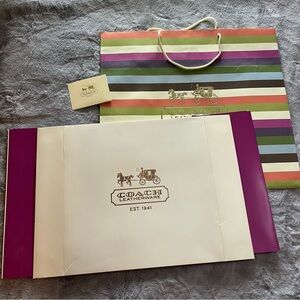 Coach Multicolor Striped XL Gift Box and Shopping Bag B